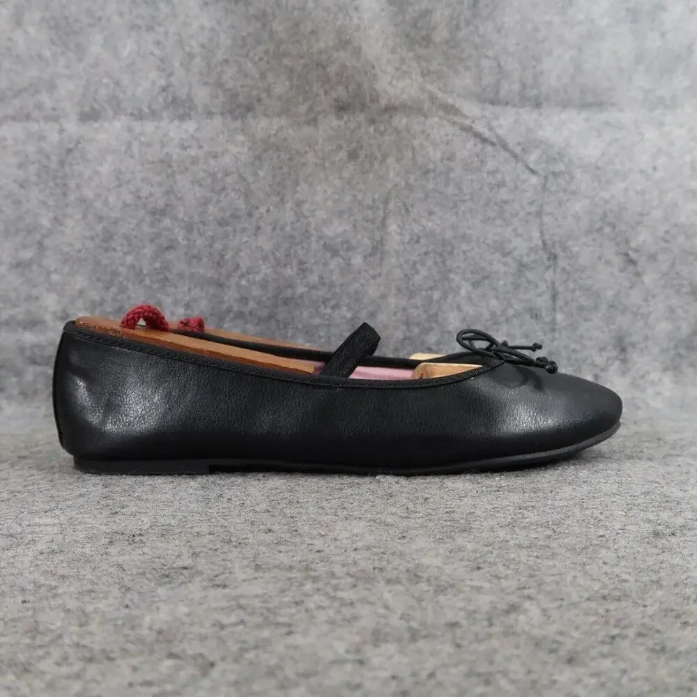 Wonder Nation Shoes Kids 4 Ballet Flats Bow Black Foot Strap Classic Girls Dress